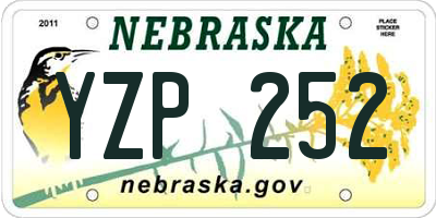 NE license plate YZP252