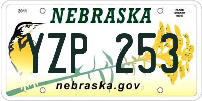 NE license plate YZP253