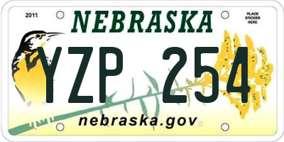 NE license plate YZP254