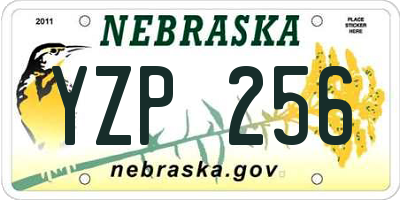 NE license plate YZP256