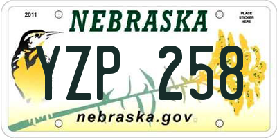 NE license plate YZP258