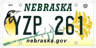 NE license plate YZP261
