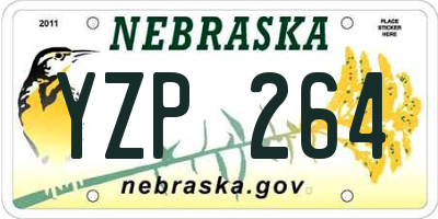 NE license plate YZP264
