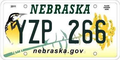 NE license plate YZP266