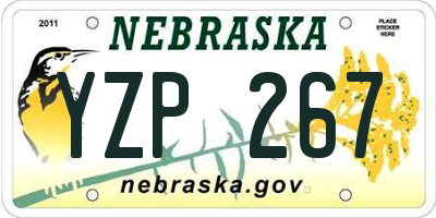 NE license plate YZP267