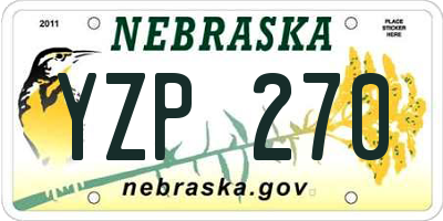 NE license plate YZP270