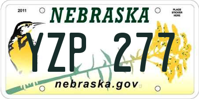 NE license plate YZP277