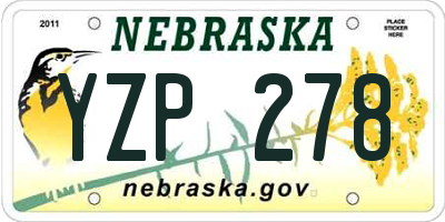 NE license plate YZP278