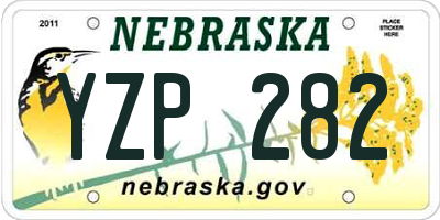 NE license plate YZP282