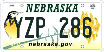 NE license plate YZP286