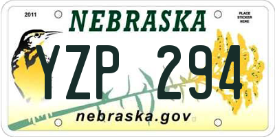 NE license plate YZP294
