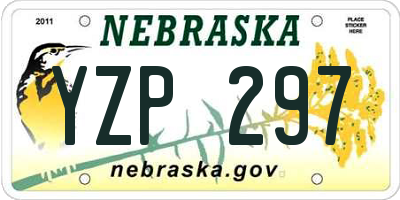 NE license plate YZP297