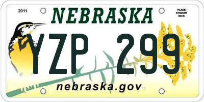NE license plate YZP299
