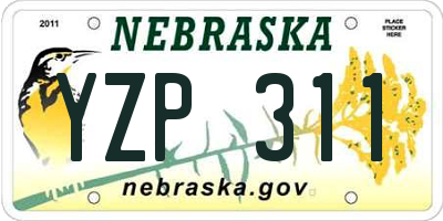 NE license plate YZP311