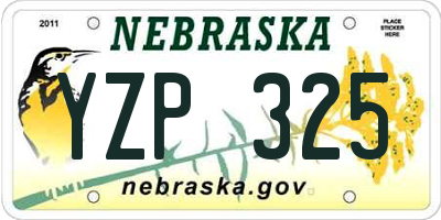 NE license plate YZP325