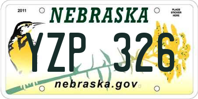 NE license plate YZP326