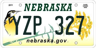 NE license plate YZP327