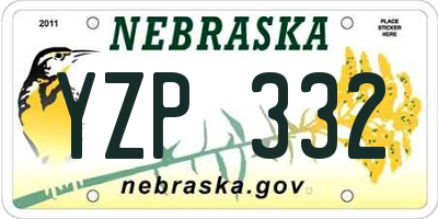 NE license plate YZP332