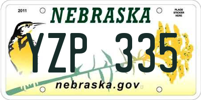 NE license plate YZP335