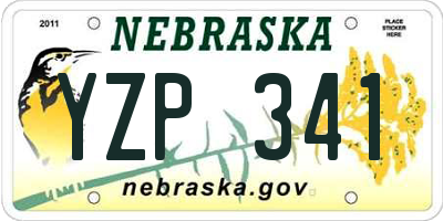 NE license plate YZP341
