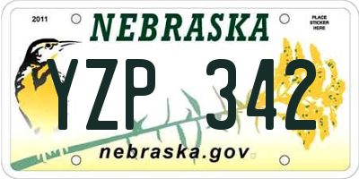NE license plate YZP342