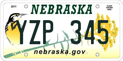NE license plate YZP345