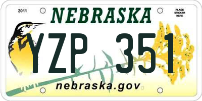 NE license plate YZP351