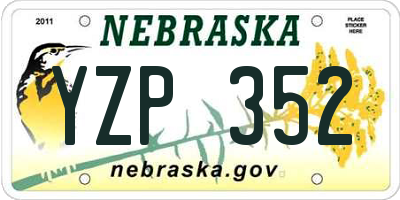 NE license plate YZP352