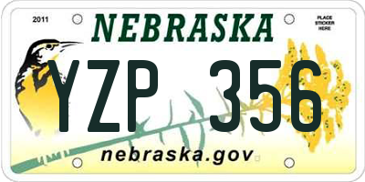 NE license plate YZP356