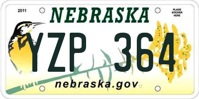 NE license plate YZP364