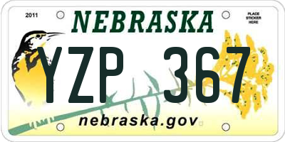 NE license plate YZP367