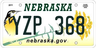 NE license plate YZP368