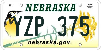 NE license plate YZP375