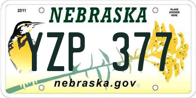 NE license plate YZP377