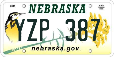 NE license plate YZP387