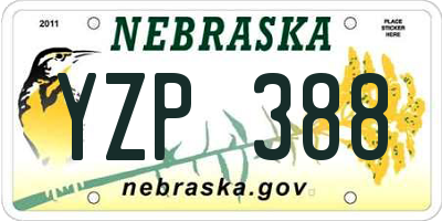 NE license plate YZP388