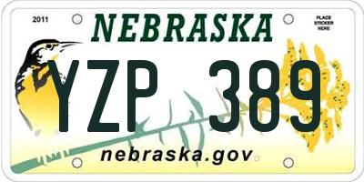 NE license plate YZP389