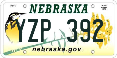 NE license plate YZP392