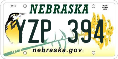 NE license plate YZP394