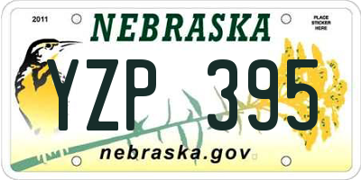 NE license plate YZP395