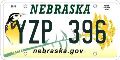 NE license plate YZP396