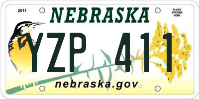 NE license plate YZP411