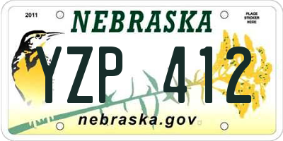 NE license plate YZP412