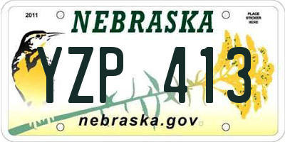 NE license plate YZP413