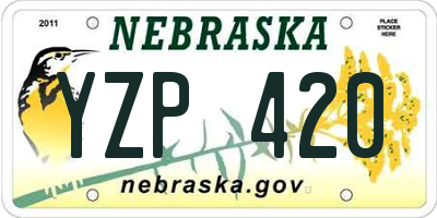 NE license plate YZP420