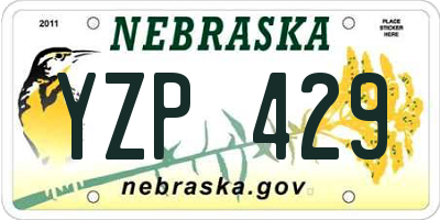 NE license plate YZP429