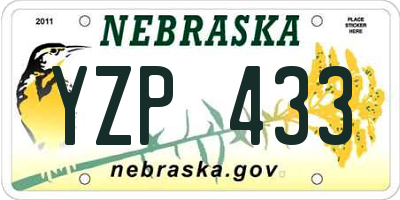 NE license plate YZP433