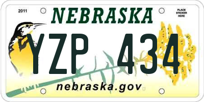 NE license plate YZP434