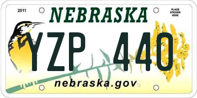 NE license plate YZP440