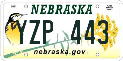 NE license plate YZP443